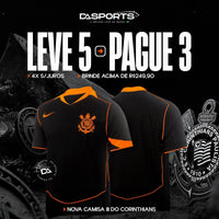 Camisa Nike Corinthians (Total 90) III 2025 - Preta e Laranja - Masculina - Jogador
